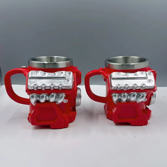 Unisex Becher mit V6-Motor Design 4
