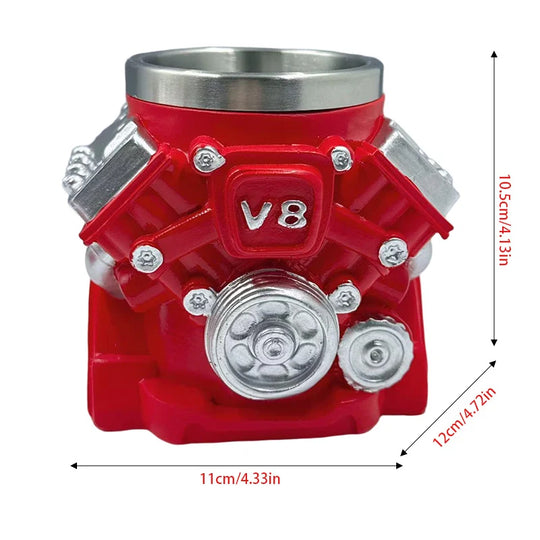 Unisex Becher mit V6-Motor Design 6