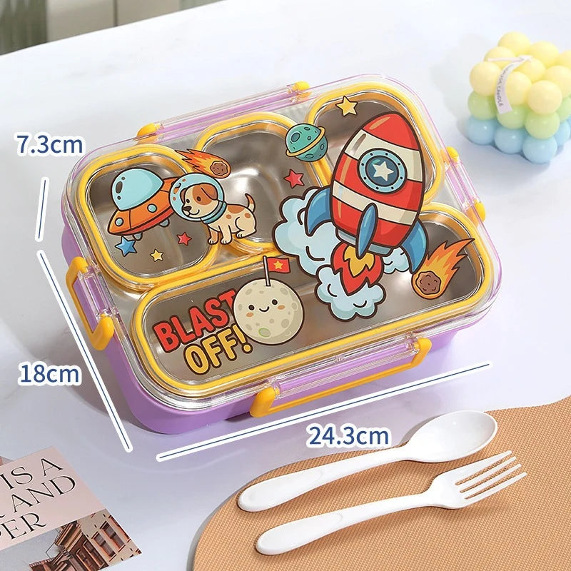 Unisex Bento-Lunchbox Cartoon-Design mit Fächern 6
