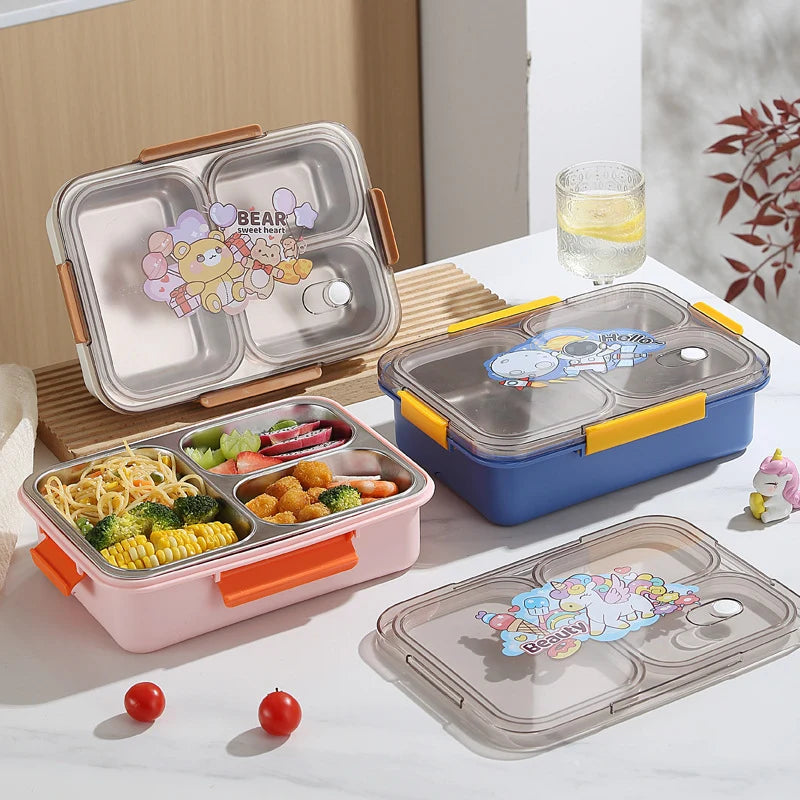 Unisex Bento-Lunchbox mit Bärenmotiv und Mehrfachfächern 1