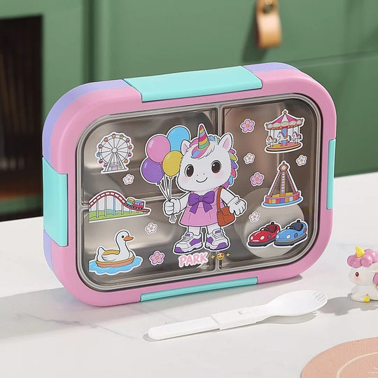 Unisex Bento-Lunchbox mit Sportmotiven und mehreren Fächern 8