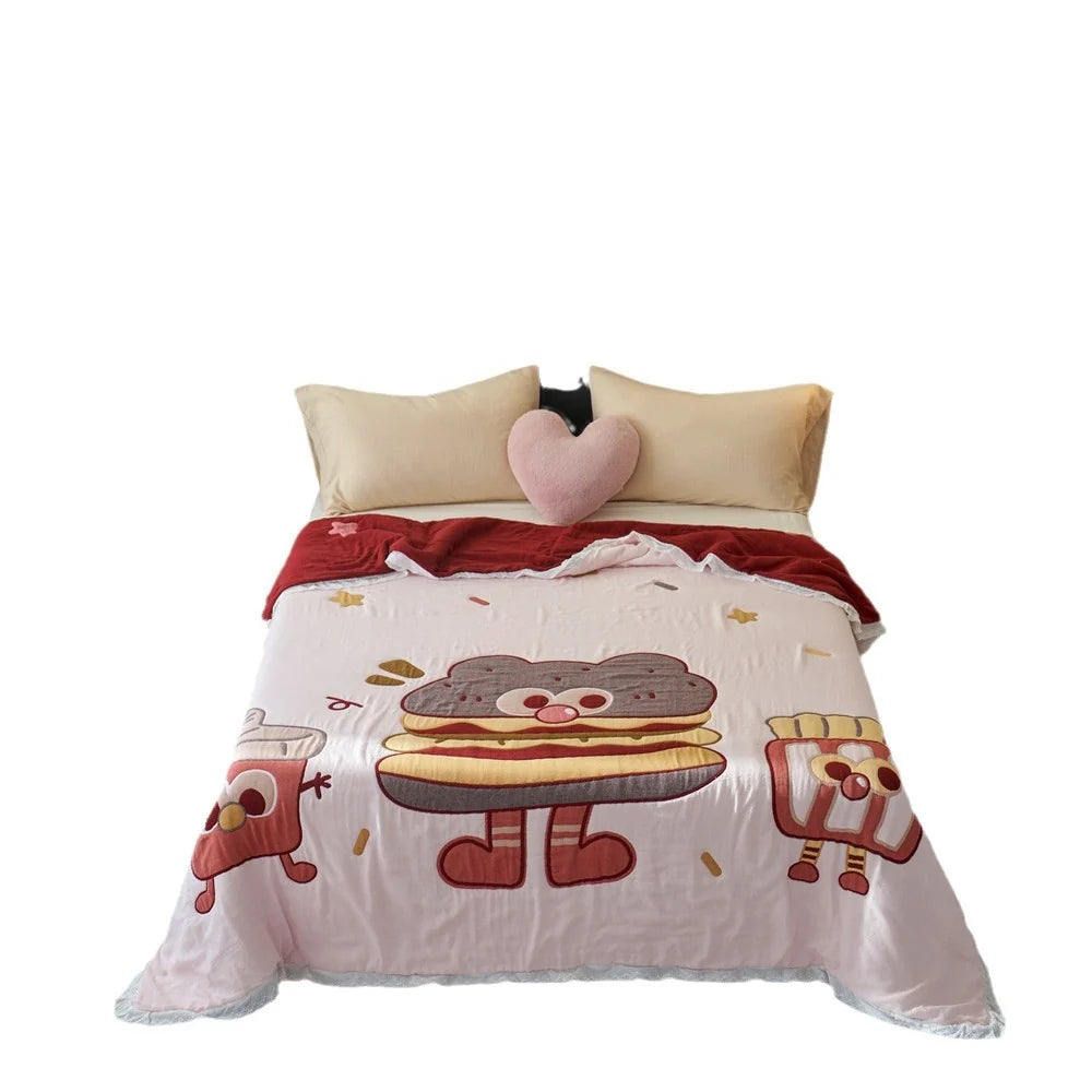 Unisex Bettwäsche Set Wendbar mit Cartoon-Motiv, Gesteppt und Pflegeleicht 5