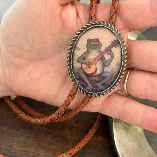 Unisex Bolo Krawatte Frosch Banjo Design 0