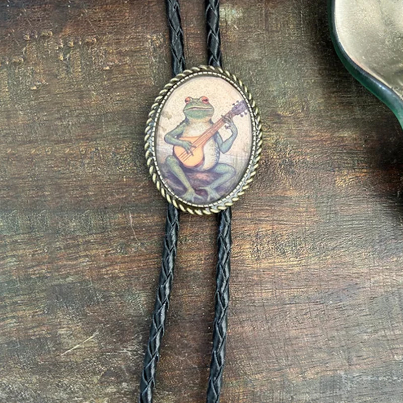 Unisex Bolo Krawatte Frosch Banjo Design 2