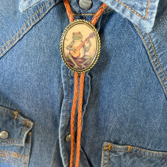 Unisex Bolo Krawatte Frosch Banjo Design 5