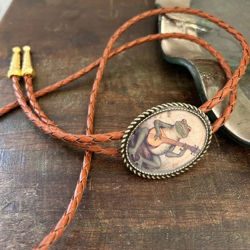 Unisex Bolo Krawatte Frosch Banjo Design 7