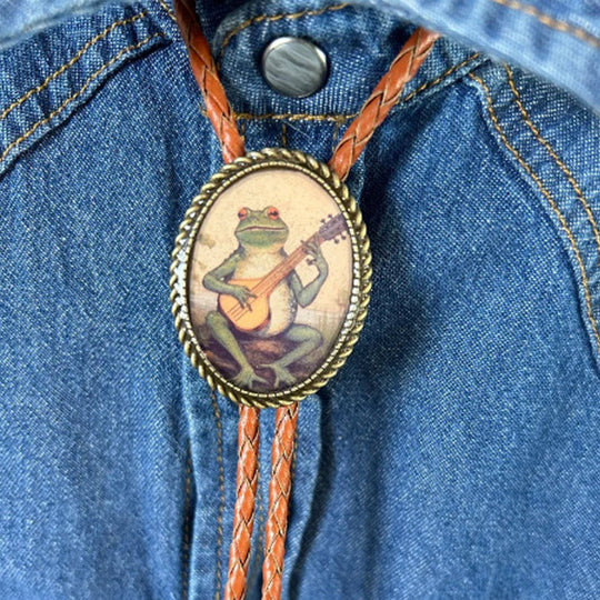Unisex Bolo Krawatte Frosch Banjo Design 8