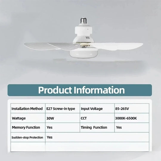 Unisex Deckenventilator mit Licht und Fernbedienung Kabellos 4
