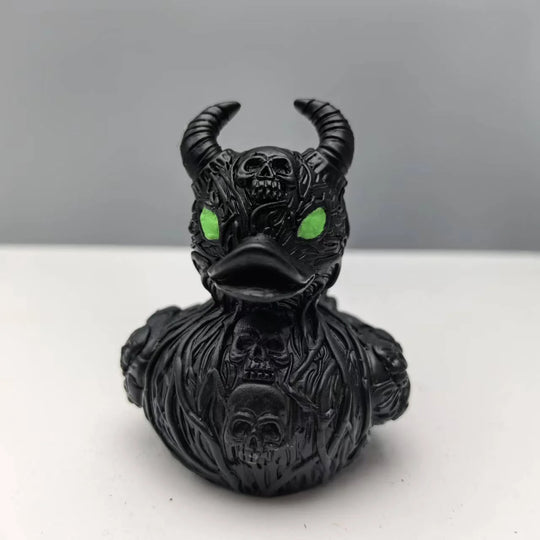 Unisex Deko-Entenfigur Halloween Motiv mit Hörnern 2