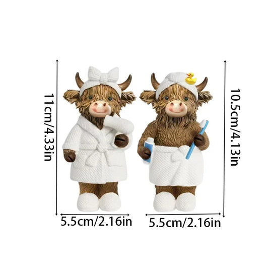 Unisex Dekofigur Hochlandrind Badezimmermotiv Humorvoll 8