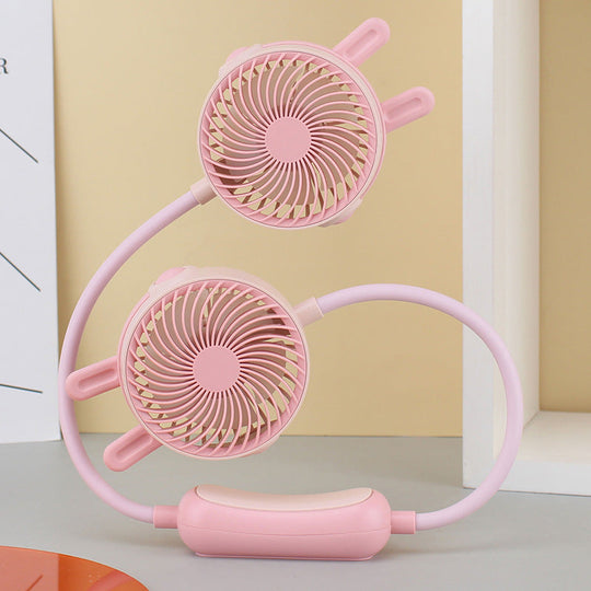 Unisex Doppelhalsventilator Tragbar mit Flexibler Schwanenhalsfunktion 13