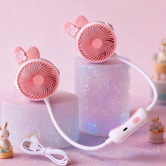 Unisex Doppelhalsventilator Tragbar mit Flexibler Schwanenhalsfunktion 14