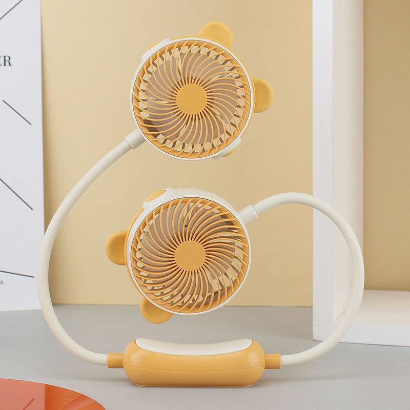 Unisex Doppelhalsventilator Tragbar mit Flexibler Schwanenhalsfunktion 17