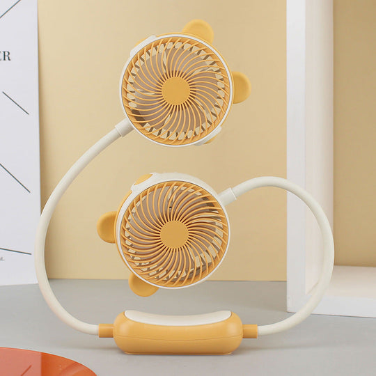 Unisex Doppelhalsventilator Tragbar mit Flexibler Schwanenhalsfunktion 17