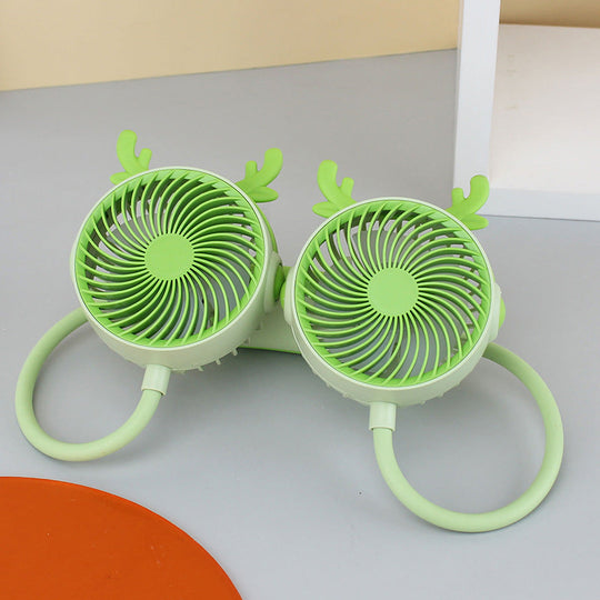 Unisex Doppelhalsventilator Tragbar mit Flexibler Schwanenhalsfunktion 18