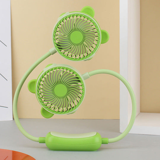 Unisex Doppelhalsventilator Tragbar mit Flexibler Schwanenhalsfunktion 19