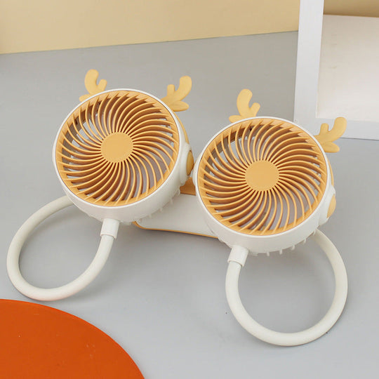 Unisex Doppelhalsventilator Tragbar mit Flexibler Schwanenhalsfunktion 20