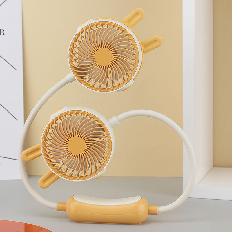 Unisex Doppelhalsventilator Tragbar mit Flexibler Schwanenhalsfunktion 9
