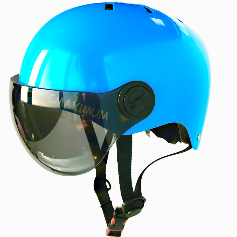 Unisex Fahrradhelm mit getöntem Visier und verstellbarem Kinnriemen urbaner Stil 0