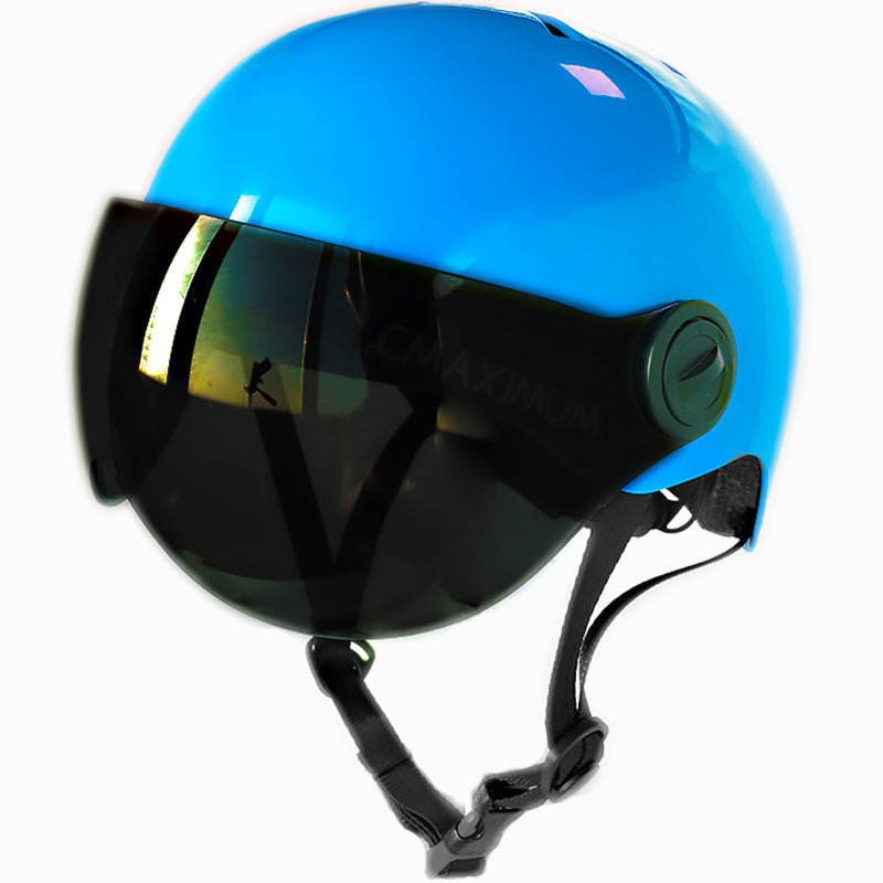 Unisex Fahrradhelm mit getöntem Visier und verstellbarem Kinnriemen urbaner Stil 2