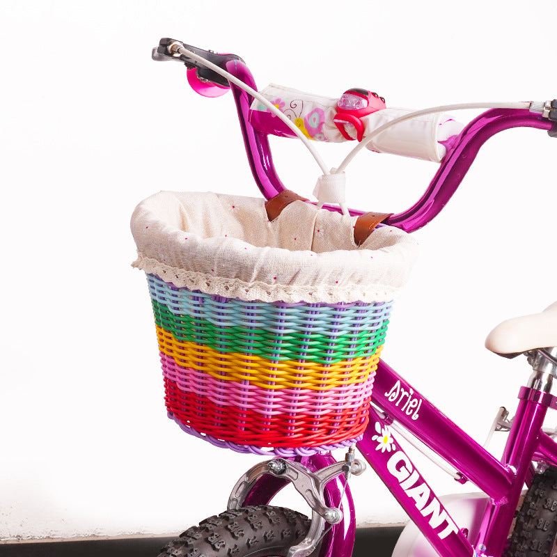 Unisex Fahrradkorb vorne geflochten mit verstellbaren Lenkergurten 7