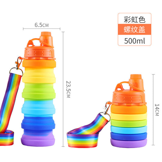Unisex Faltbare Trinkflasche mit Karabiner 0
