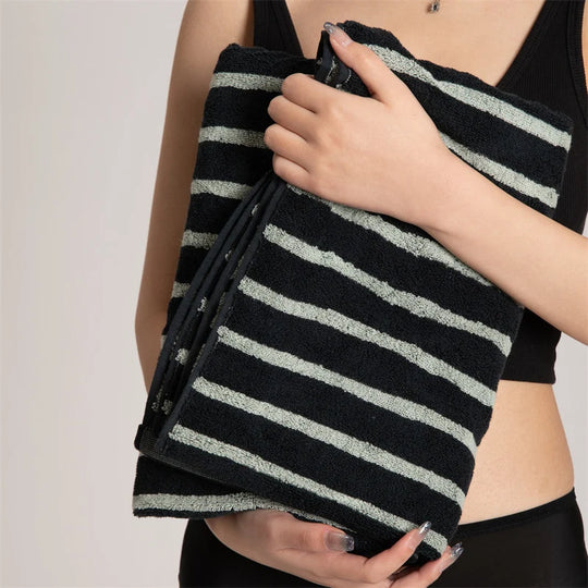 Unisex Frotteehandtuch mit Streifenmuster und hoher Saugfähigkeit 2
