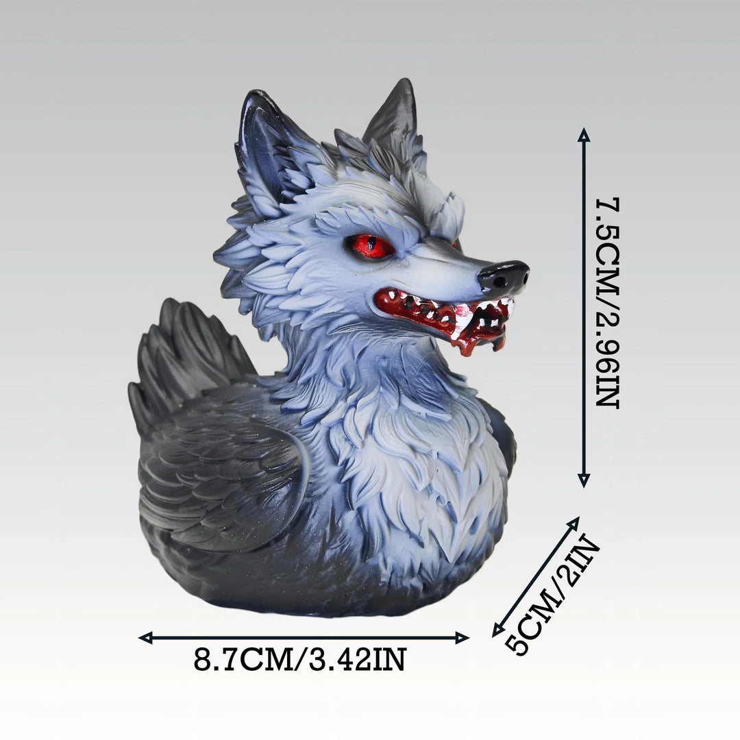Unisex Gummiente mit Wolfsmotiv Gruseliges Design 0