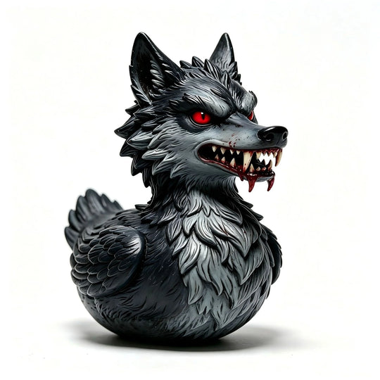 Unisex Gummiente mit Wolfsmotiv Gruseliges Design 1