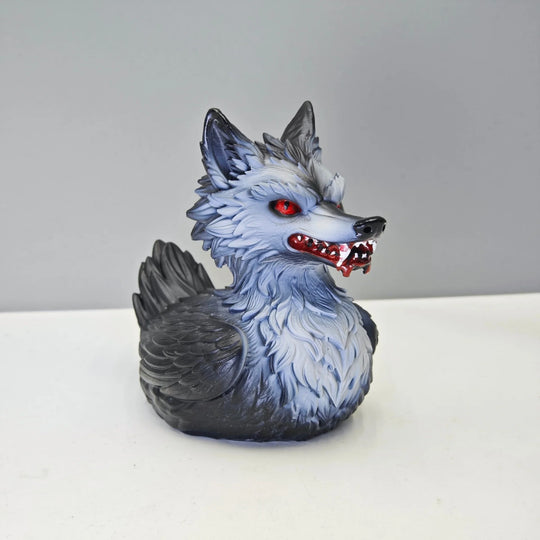Unisex Gummiente mit Wolfsmotiv Gruseliges Design 2