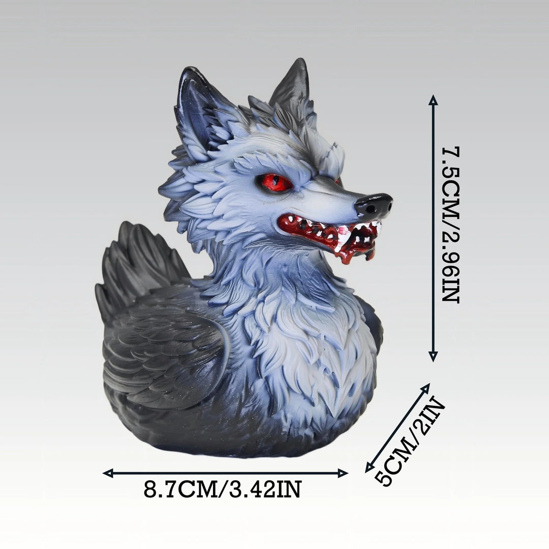 Unisex Gummiente mit Wolfsmotiv Gruseliges Design 3