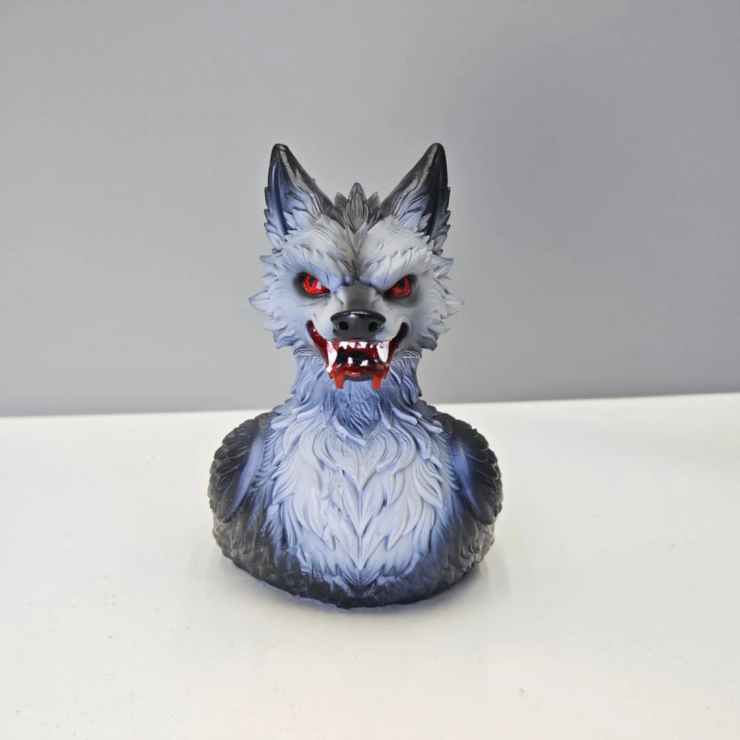 Unisex Gummiente mit Wolfsmotiv Gruseliges Design 4