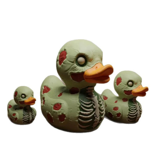 Unisex Halloween-Dekorationsfigur Ente mit Skelettmotiv 5