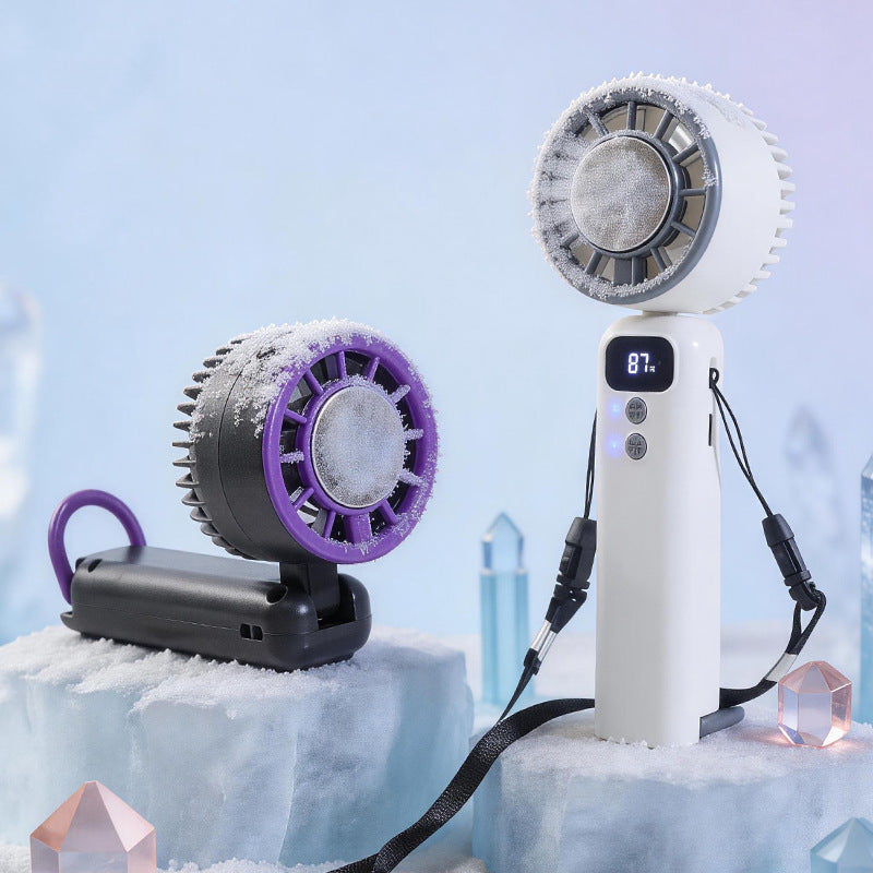 Unisex Handventilator Tragbar mit Digitalanzeige und Verstellbarem Nackengurt 1