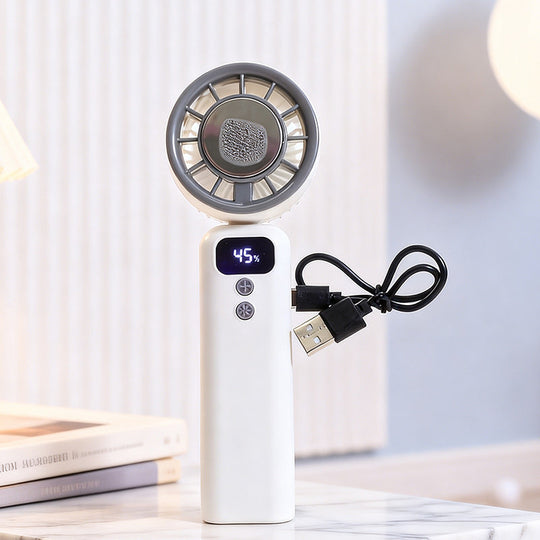 Unisex Handventilator Tragbar mit Digitalanzeige und Verstellbarem Nackengurt 2