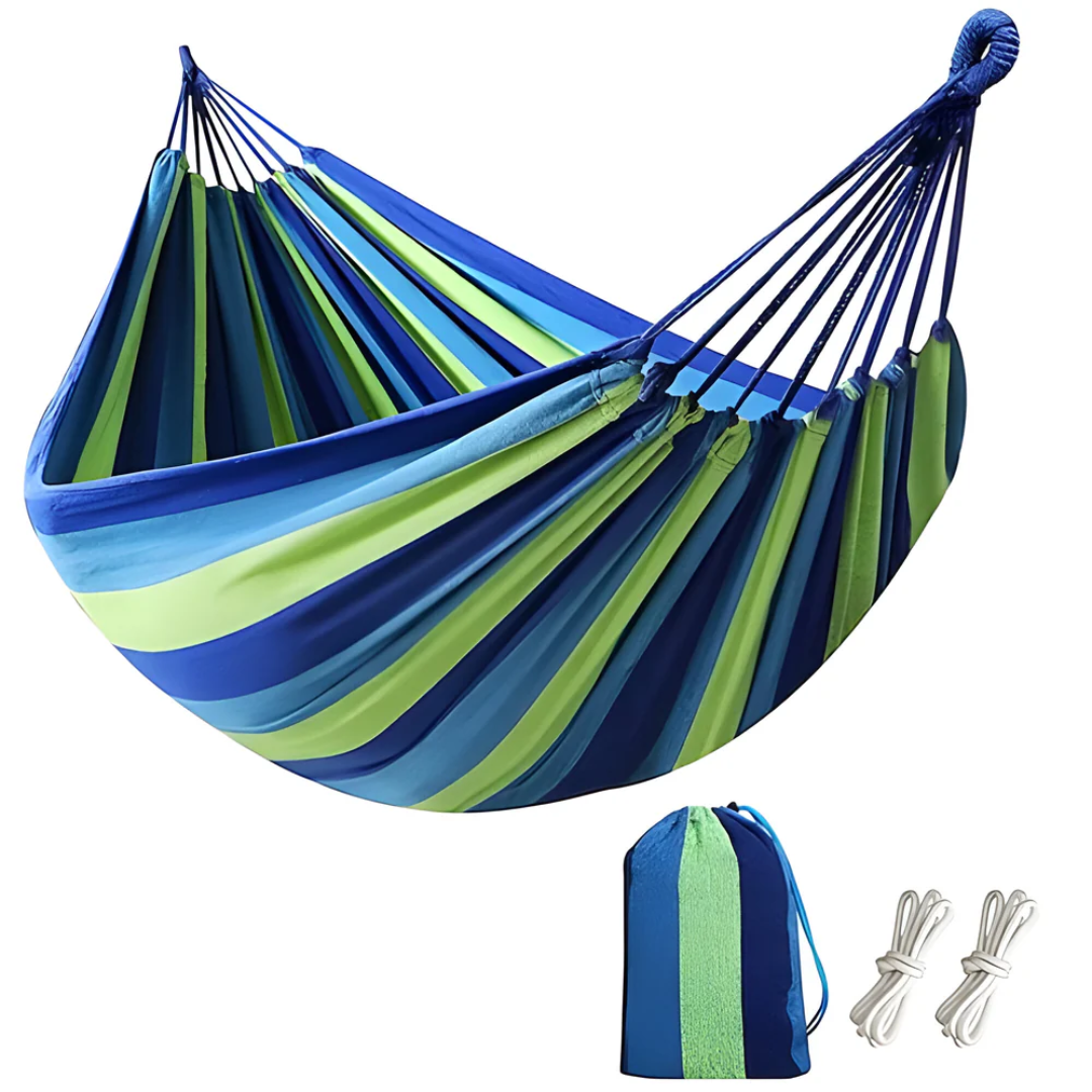 Unisex Hängematte Outdoor mit Streifenmuster für Garten und Camping 0