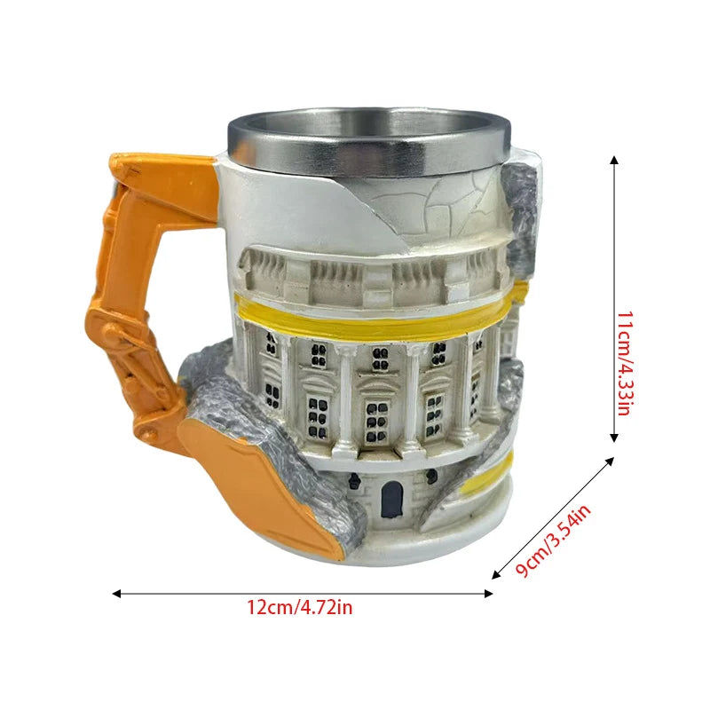 Unisex Kaffeebecher mit Baukran-Design Kreativ 0