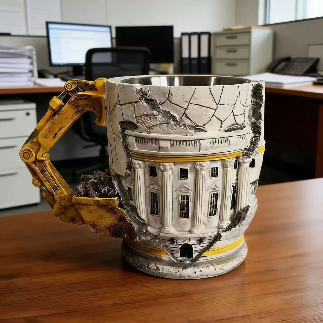 Unisex Kaffeebecher mit Baukran-Design Kreativ 1