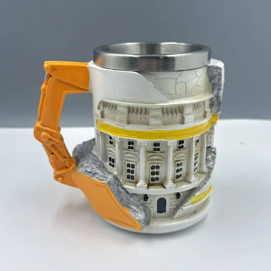 Unisex Kaffeebecher mit Baukran-Design Kreativ 3