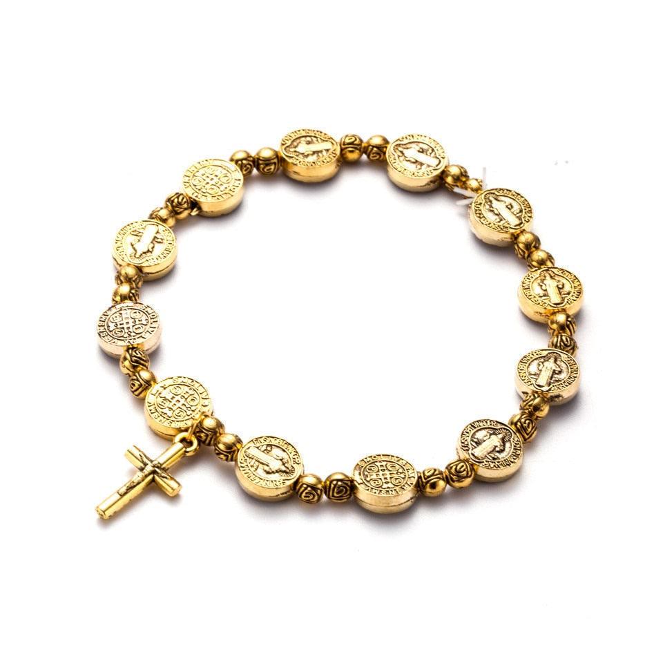 Unisex Kreuzarmband mit Gold- und Silberakzenten 0