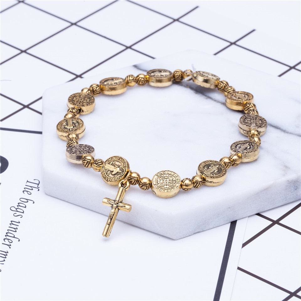 Unisex Kreuzarmband mit Gold- und Silberakzenten 2