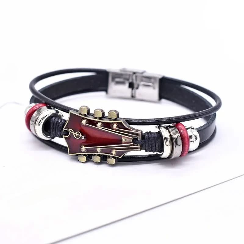 Unisex Lederarmband mit Gitarren-inspiriertem Design 10