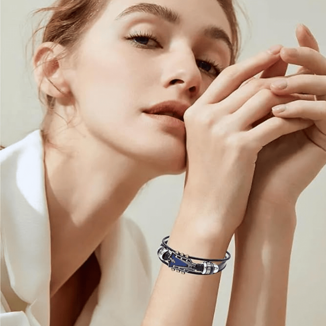 Unisex Lederarmband mit Gitarren-inspiriertem Design 2
