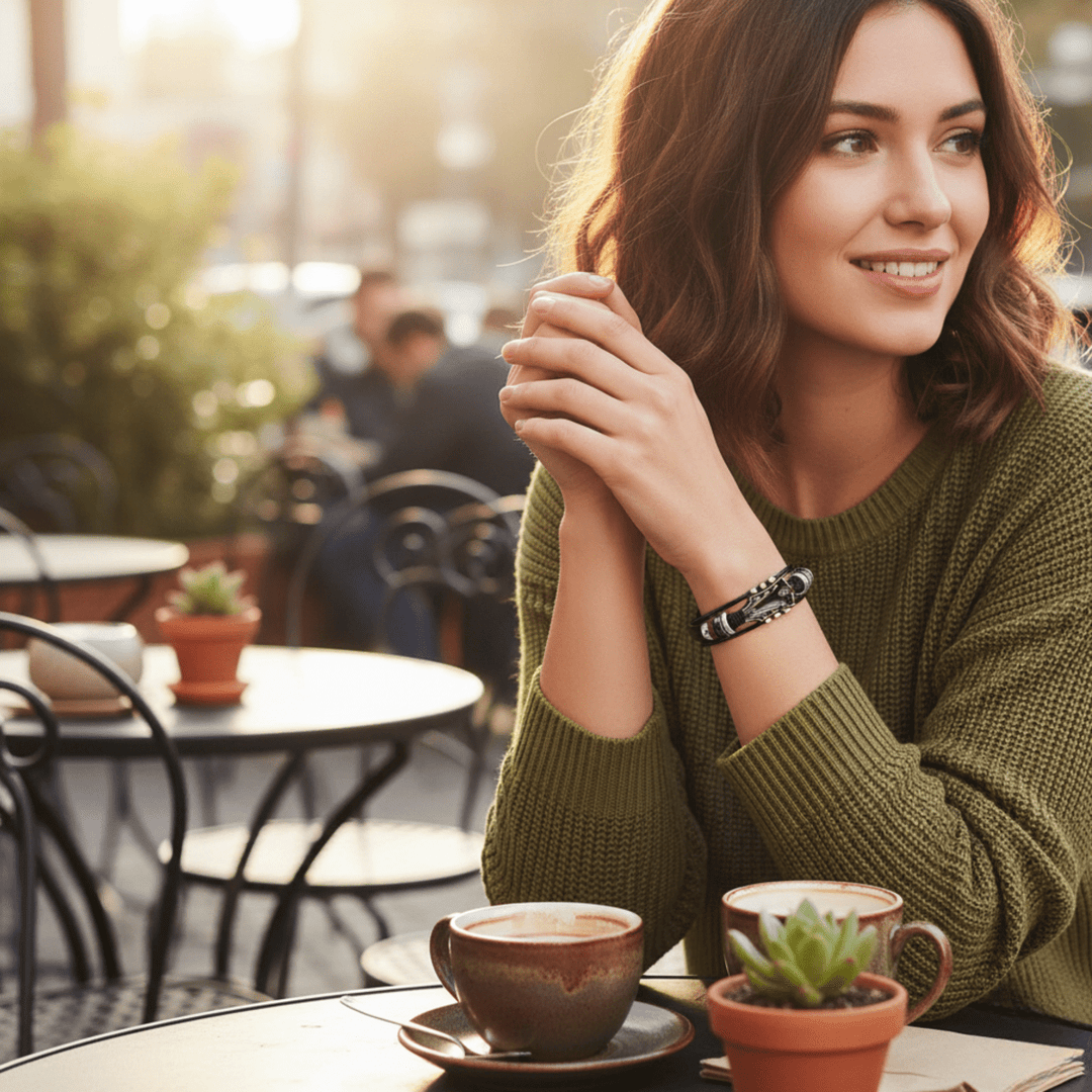 Unisex Lederarmband mit Gitarren-inspiriertem Design 3