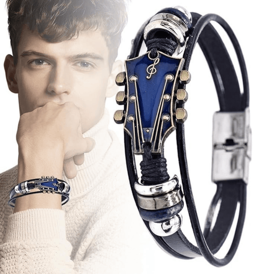 Unisex Lederarmband mit Gitarren-inspiriertem Design 7