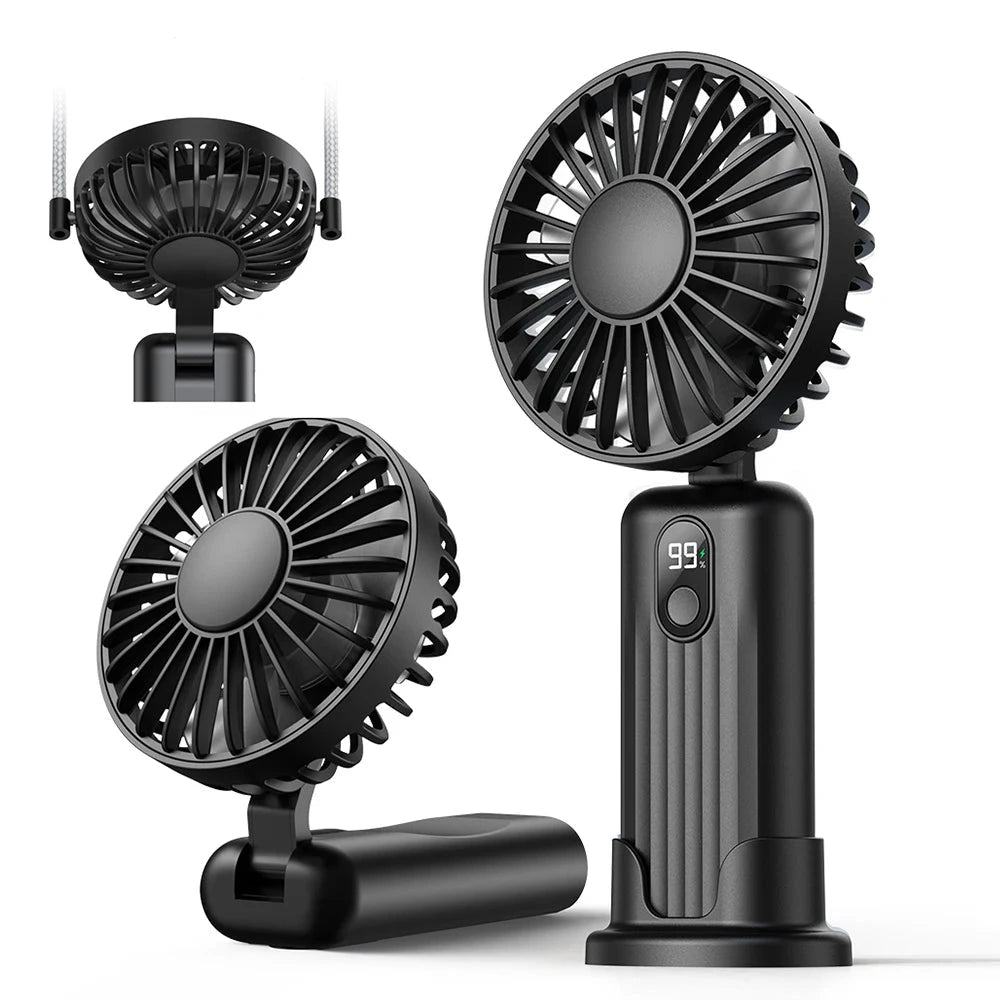 Unisex Mini-Handventilator Tragbar mit USB-Aufladung und 3 Geschwindigkeitsstufen 0