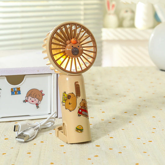 Unisex Mini-Handventilator mit LED-Licht und Clip-Funktion Tragbar 6