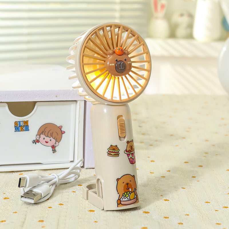 Unisex Mini-Handventilator mit LED-Licht und Clip-Funktion Tragbar 7