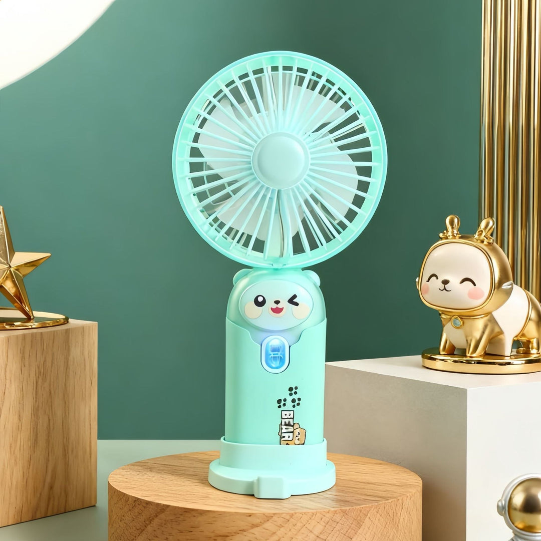 Unisex Mini-Handventilator mit klappbarem Ständer und leisem Motor 12