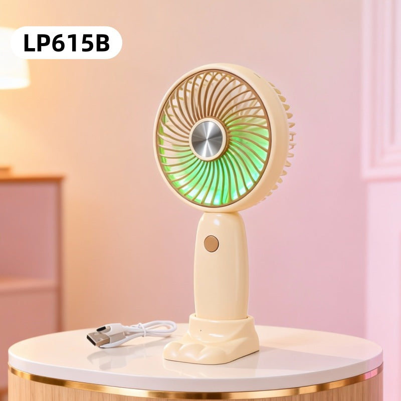 Unisex Mini-Handventilator mit klappbarem Ständer und leisem Motor 5